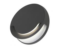 Lutec Sandwy Lampada da Esterno a LED Integrato 9 W, Grigio Antracite, 18.6 x 7 cm