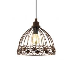 Eglo Summerhall - Lampadario a sospensione a 1 luce, stile vintage, antico, in acciaio color rame anticato, lampada da tavolo da pranzo, da soggiorno con attacco E27