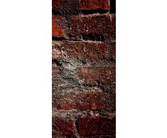 ID PeelitStickit-019 60 x 130 cm, Colore: Rosso Effetto Muro di Mattoni in Stile, di Alta qualitÃ , Carta da Parati, in Vinile, da Parete