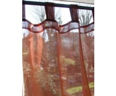 Just Contempo - Tenda a Pannello in Voile, Tinta Unita, fermatende Incluso, 147,5 cm, Panello 147 x 183 cm, Arancione (Terracotta)