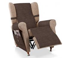Bartali Copre Poltrona Relax Larissa, Tessuto ciniglia Cotone, 50% Poliestere, Marrone, 1Â Piazza