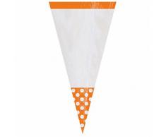 amscan Buffet Bag a Forma di Cono, Motivo a Pois, Colore: Arancione