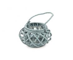 Villa dEste Home Tivoli Set Lanterne, Rattan, Azzurro, Taglia Unica