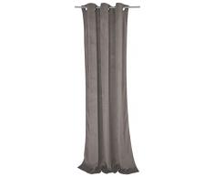 Tom Tailor T-French Velvet - Tenda con Occhielli, in Tessuto, 135 x 245 cm, Colore: Fango