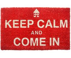 Zerbino Entryways 43 x 71 cm, in Fibra di Cocco con Rivestimento Antiscivolo in PVC, Scritta Keep Calm