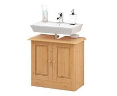 LifeStyleDesign Rico - Armadietto per lavabo, in Legno trattato con Olio, 60 x 30 x 55 cm