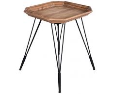 Better & Best Rctg PqÃ±a Tavolo Rettangolare Piccolo Bordo in chaflan Naturale Gambe in Ferro, Dimensioni 60 x 60 x 64 cm, Materiale: Legno/Metallo, Marrone, Taglia Unica