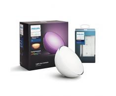 Philips Hue Go Lampada Portatile LED, senza Fili, Bianco + Telecomando Dimmer Switch per Sistema Hue, Bianco
