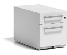 Bisley Note - Cassettiera a rotelle con Manico, 1 cassetto Universale, 1 cassetto a Cilindro, in Metallo, 77,5 x 42 x 49,5 cm, Colore: Bianco