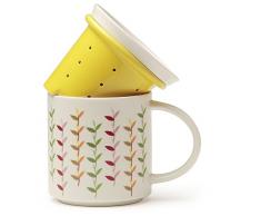 Tea Soul Mug in Porcellana con Filtro colorato Lins Ceramic Studio 330 ml, 1, None, B6021054
