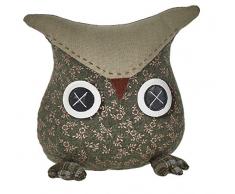 Civetta fermaporta tessuto verde/fiori 17 cm