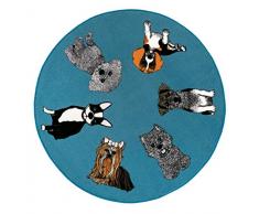 Vallila - Tappeto per Cani Ã 133 cm, Colore: Petrolio, Cani, Stanza dei Bambini, 133 x 133 cm