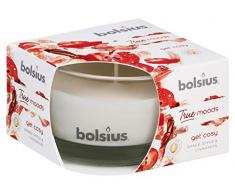 Bolsius Candela Profumata in Vetro 50/80 mm Small, Colore Bianco, Fragranza Get Cosy (Mela al Forno e Cannella), True Moods
