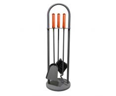 Kamino - Flam 337198 Set Accessori Camino, Steel, Grigio, 70x23x9 cm, 3 unitÃ 