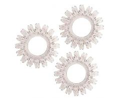 Dcasa Set di 3 specchi da Parete mobili Adesivi per la Decorazione della casa Unisex Adulto, Crema (Crema), Unico
