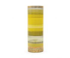 Angela neue Wiener Werkstaette Vaso in Vetro nobilita Forma cilindrica, Vetro, Giallo/Verde, 8Â x 8Â x 25Â cm