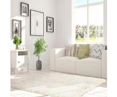 Tappeto a pelo lungo rettangolare, spesso, moderno, moderno, morbido, antiscivolo, antiscivolo, per corridoio, camera da letto, soggiorno [244 cm x 304 cm, orsacchiotto avorio]