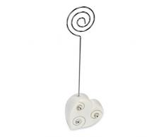 Club Green segnaposto del Cuore in Resina/Strass, Bianco, 42Â mm