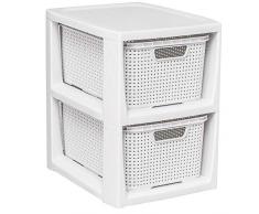 BranQ - Home essential - Scaffale in plastica PP, 29,5 x 24 x 32,8 cm, Colore: Crema