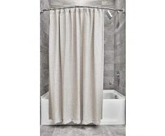 iDesign Tende per Doccia Design a Nido dApe, Tenda per Vasca da Bagno x 183,0 cm in Poliestere, Crema mélange