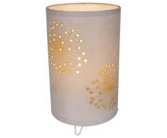 Firework - Lampada da tavolo con telaio in metallo e paralume in stoffa e pellicola, 1 x E14 max 40 W eco 9 W (escl.), Ã 15 cm, H 25 cm, 2 diversi colori Crema