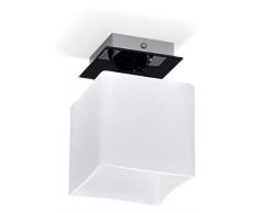 Sollux Lighting Piazza 1 Plafoniera, Vetro, Bianco, Nero