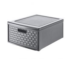 Rotho Country Cassettiera 19,2 l, Plastica (PP) Senza BPA, Antracite, 19.2 Liter (45 x 34 x 20 cm)