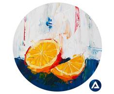 Homedecor.Casa Fai da Te Un Semplice Orange Circles Tessuto Adesivo da Parete su Tela, Tessuto in Poliestere, Grande, 71Â x 71Â cm, Colore: Multicolore/Colore