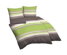 Castell Biancheria da Letto in Cotone makò Satinato MOD.60647, conformi a Öko-Tex Standard 100, Satin, Verde, 4 TLG, 155 x 220 cm