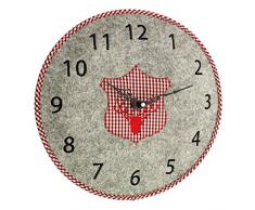 TFA Dostmann 60.3025.10 - Orologio da Parete di Design, con quadrante in Feltro, Colore: Grigio