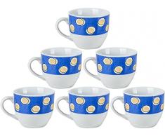 Viscio Trading 167305 Servizio Caffe Senza Piattino Pois, Porcellana, Multicolore, 6 unitÃ 
