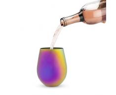 Blush 5757 Mirage - Bicchiere da vino senza stelo, in acciaio INOX, multicolore