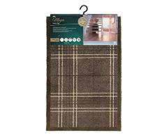 JVL Mega Altamente Assorbente Lavabile zerbino, a Quadri, Marrone, Nylon/Lattice, Multi/Colore, 75Â x 50Â x 1.1Â cm