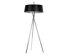 EUROCINSA Ref.16003 Lampada da terra, nichelata, nero, 61/56 x 162 cm.