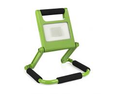 Smartwares FCL-76005 Lampada da Lavoro LED Ricaricabile-Pieghevole, da Esterni, Verde, elettricitÃ , presa elettrica tipo maschio