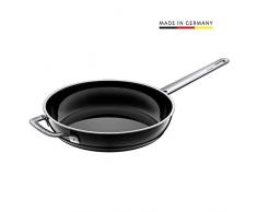 Silit Zeno Black - Padella, 28 cm di Altezza, con contromanico, in Ceramica Funzionale Silargan, Adatta a Piani Cottura a induzione, Colore: Nero