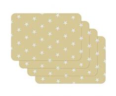 Venilia Motif Stampate Stelle Beige, Tavola, Tovaglietta per Sala da Pranzo, a Prova di Cibo, 4 Pezzi, 30 x 450 cm, 59052, 30 x 45 cm