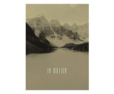 Komar - Quadro da Parete Word Lake in Motion Sand, Poster, Immagine, Soggiorno, Camera da Letto, Decorazione, Stampa Senza Cornice Disponibile in 3 Misure, Gelb, Grau, Schwarz, P087B-30x40