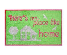 Lifestyle-Mat 200304 Tappetino Like Home Antiscivolo e Lavabile, Ideale per lingresso, Il Guardaroba o la Cucina, 50 x 75 cm, Verde/Rosa