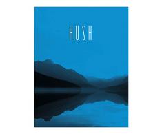 Komar - Quadro da Parete con Immagine di Word Lake Hush Blue, per Soggiorno, Camera da Letto, Decorazione, Stampa Senza Cornice, Disponibile in 3 Misure, Blau, WeiÃ, Schwarz, P088C-40x50