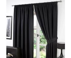 Dreamscene, Tende oscuranti Completamente Foderate con Ferma Tenda 116,8 x 137,1 cm, Colore Nero