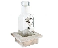 Clayre & Eef 63642 - Bottiglia Decorativa in Vetro, 9 x 9 x 15 cm