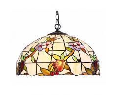 Interfan lampada a sospensione tiffany fiancate E27, Multicolore