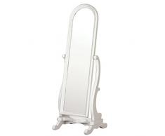 SIT-MÃ¶bel 7091-10 (Country Corner) - Specchio da Pavimento, in Legno Laccato Bianco con Tracce duso, 49 x 56 x 160 cm