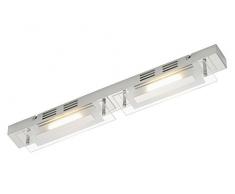 Briloner Leuchten Lampada da bagno, lampada da parete, PLAFONIERA, 2 x LED da 6 W, cromo 2293 – 028