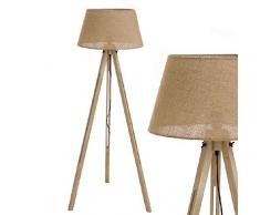 Dcasa - Lampada da Terra in Legno di Iuta, con Anelli di Lampadina, Decorazione per la casa, Unisex, per Adulti, Multicolore (Multicolore), Unica