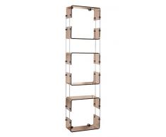 INDA A5783BCA Avenue, Mensola Portaoggetti, Polimetilmetacrilato, Ottone, Cromo/Miel, 13 x 32 x 113 cm