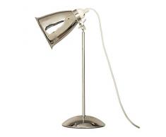 Village At Home Kafe - Lampada da scrivania, attacco E27, 40 Watt, finitura cromata, 43 x 15 cm