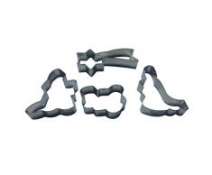 Silicone Gold SG1134 - Set di 4 formine per biscotti a tema portale di presepe, in acciaio inox, speciale Natale, plastica ABS