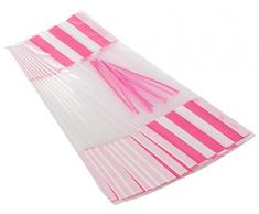 Amscan Candy Buffet a righe sacchetti del partito, Bright Pink